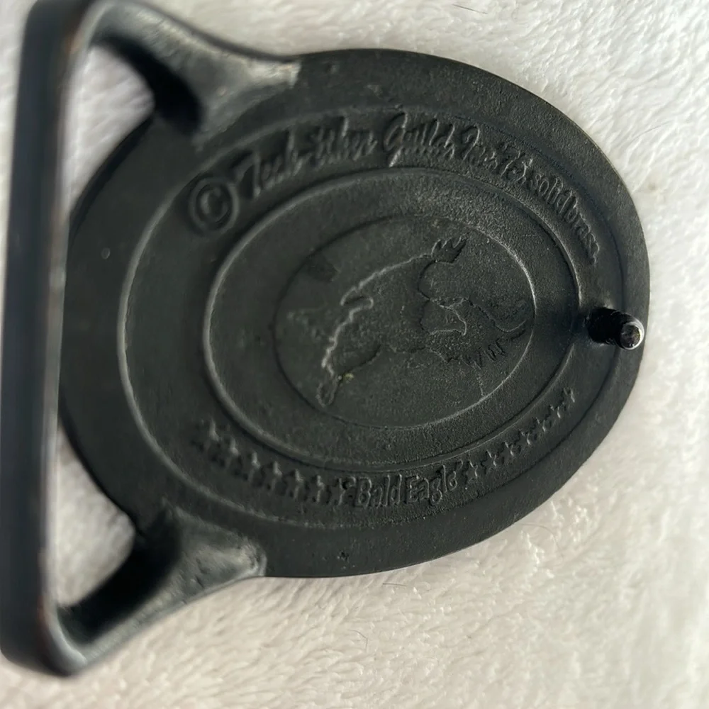 Tech Ether Guild Belt Buckle‎ 1975 Bald Eagle Brass Vintage Western USA Classic